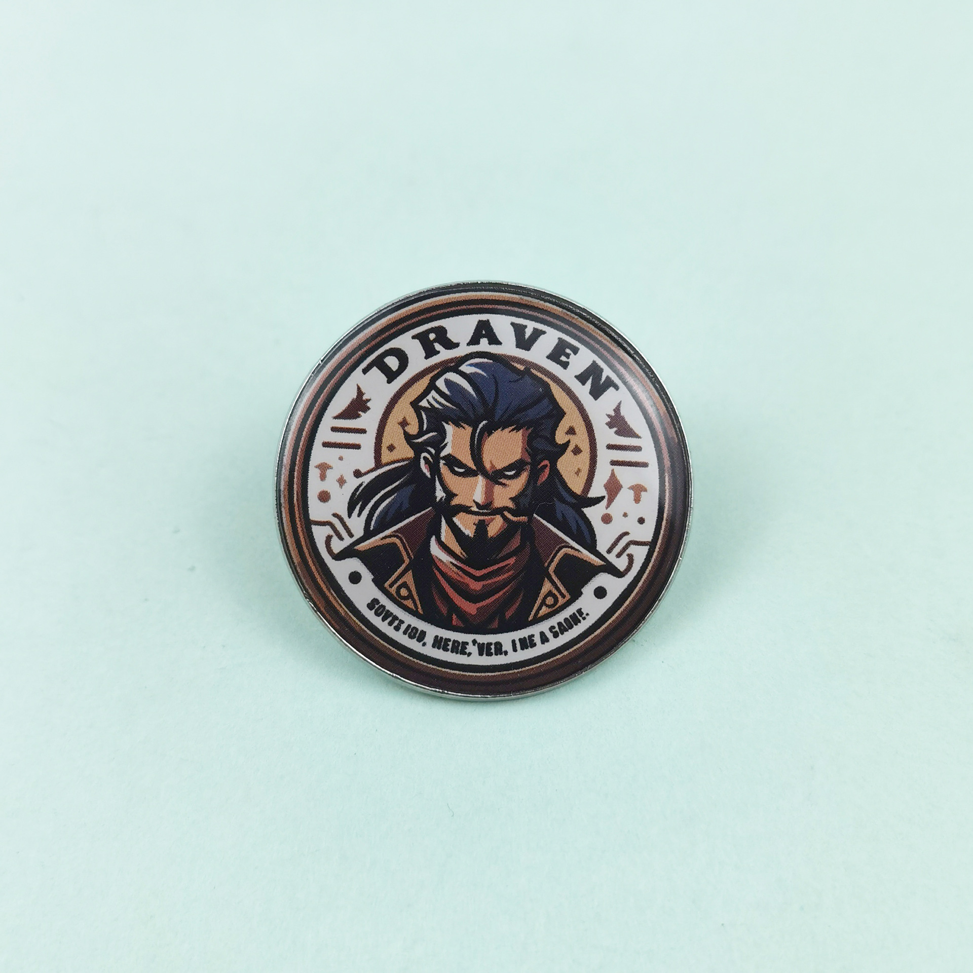 Broche de metal redondo transfronterizo patrón de dibujos animados medalla de joyería estilo retro europeo y americano mochila insignia de alfiler