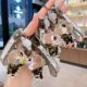 New oil floating astronaut keychain quicksand drifting bottle key chain female book bag pendant small gift wholesale