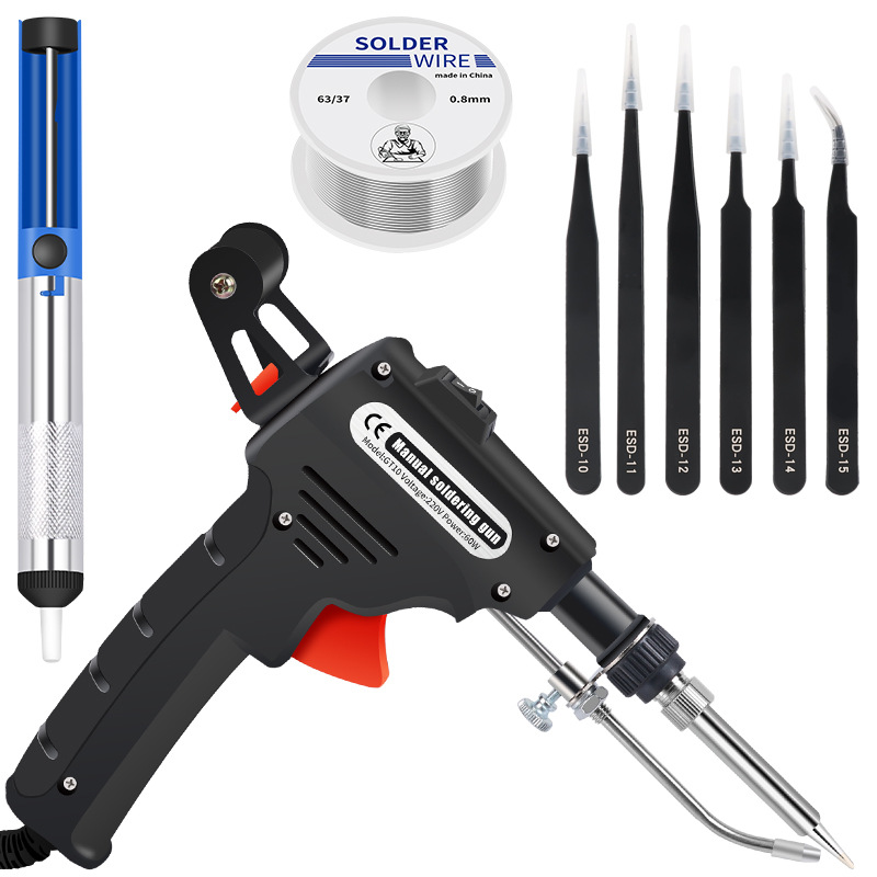 Suministro transfronterizo de mano tipo de calefacción externa calefacción interna pistola de soldadura eléctrica traje de hierro de soldadura manual de alimentación de estaño soldador 60W