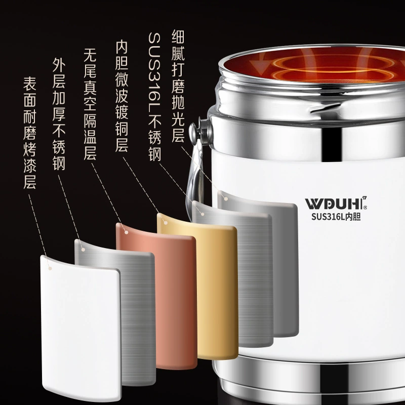 Thermos stainless steel, capacious handheld lunch box for elementary school students