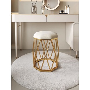 Light Luxury Dressing Table Round Stool Home Scandinavian Modern Girls Bedroom Popular Ins Dressing Table Chair Manicure Chair