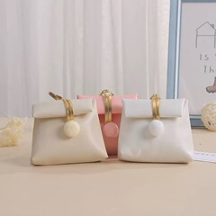 新型創意結婚喜糖箱皮質手提げ喜糖袋結婚式お土産無料折りたたみお返し飴箱