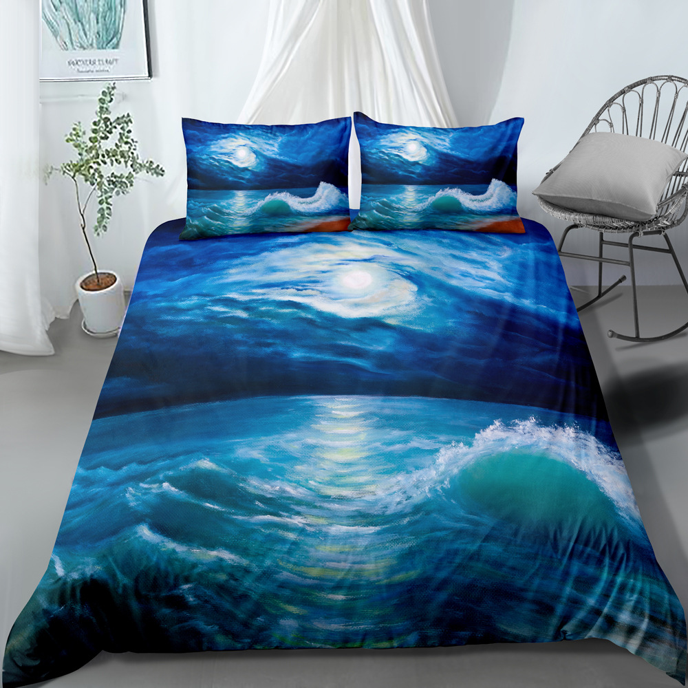New Wave Three Piece Set with No Bed Sheet, Quilt Pillow Cover, Bedding Products Can be Ordered in Batch_voghion.com