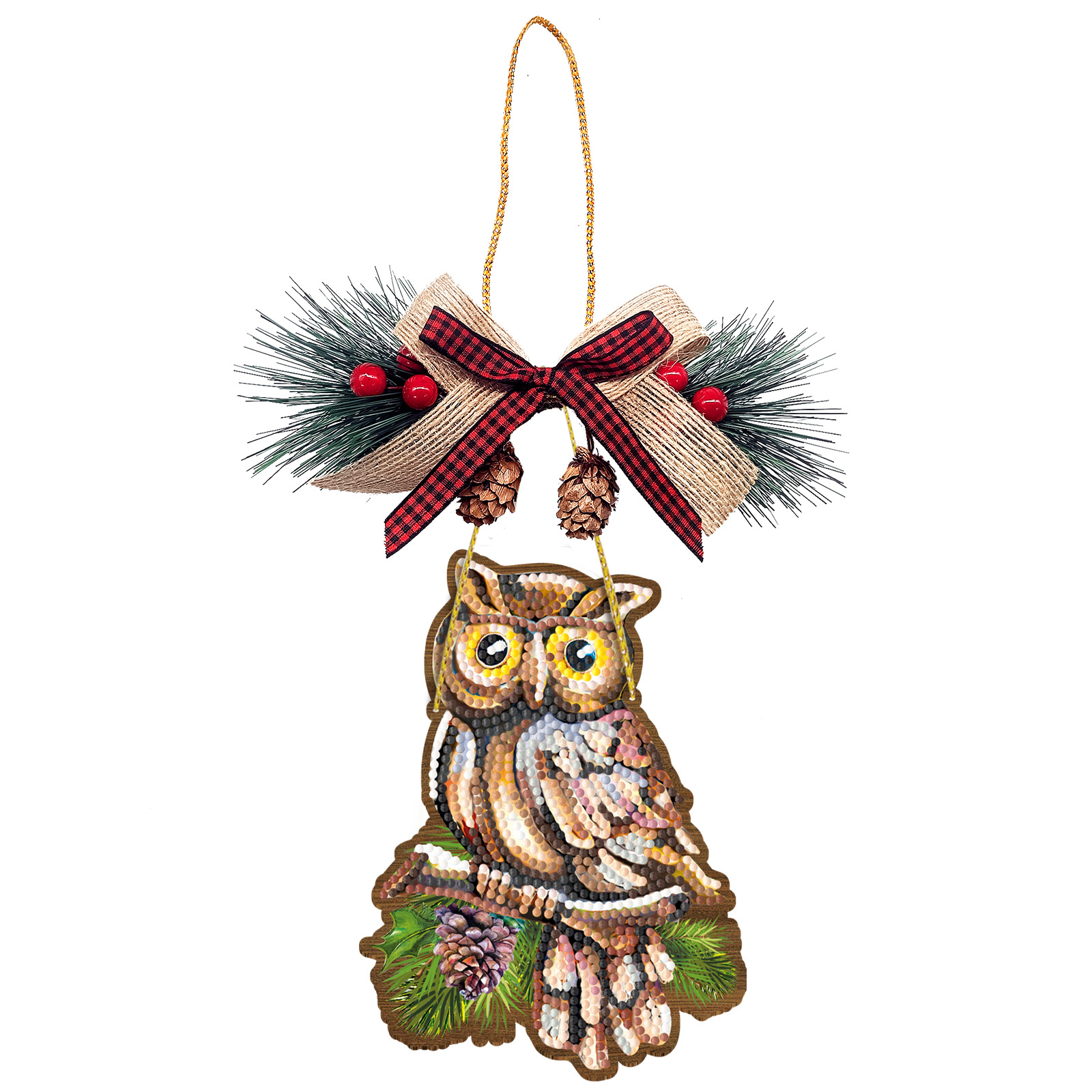 Diamante pintura perimetral colgante de Navidad decoración DIY colgante de madera colgante de árbol de Navidad productos transfronterizos al por mayor