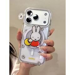 韩系可爱透底围边花朵米菲免适用iphone17promax苹果16手机壳新款