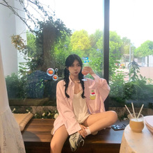 长袖衬衫女春秋2025韩版粉色色格子衬衫外套开学季宽松显瘦休闲上