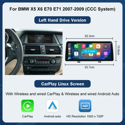 Car display Is Suitable for Bmw - 123inch-suitable-for-bmw-x5x6-e7071-ccc-system-left-hand-drive
