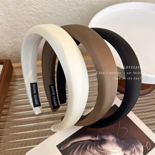  new ins blogger fashion sponge headband high skull gentle satin wide edge pressed hair internet celebrity headwear