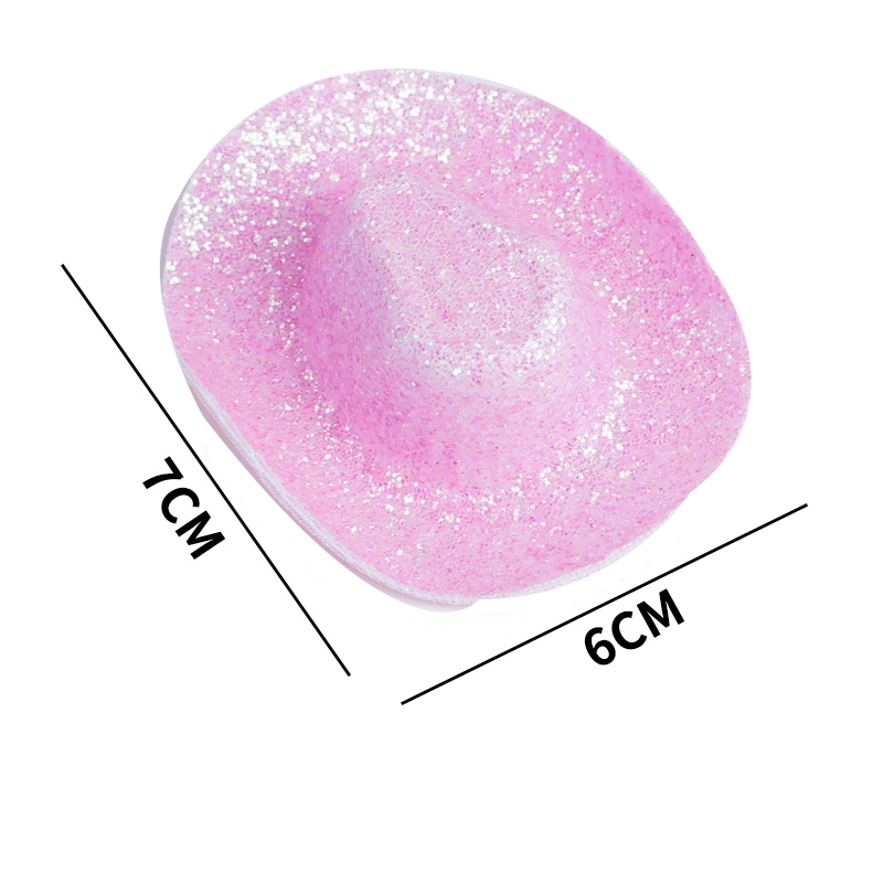 Accesorios de muñecas fluorescentes de color fantasma polvo parpadeante sombrero denim tela de varios sombreros mixtos multicolores