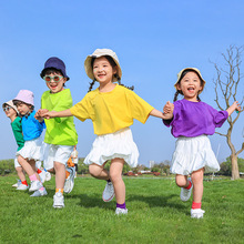 幼儿园舞蹈服装六一儿童节演出服糖果色T恤小学生啦啦队表演服装