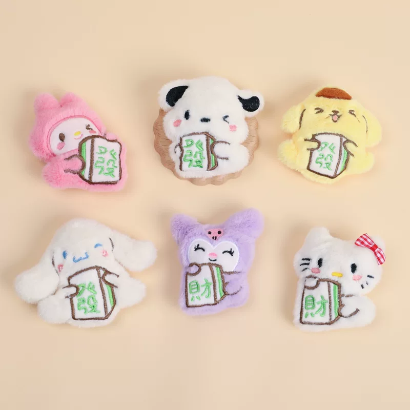 Sanrio, Hello Kitty, cartoon plush doll, hair accessory, brooch, backpack, bag accessory, handmade