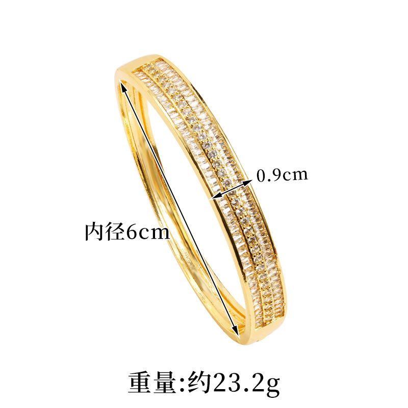 Brazalete de 18k de galvanoplastia de oro de arena antigua transfronteriza, anillo de gypsophila de diamantes