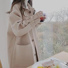 J5C2024新款冬季毛呢外套女中长款学生流行学院风妮子加棉大衣小