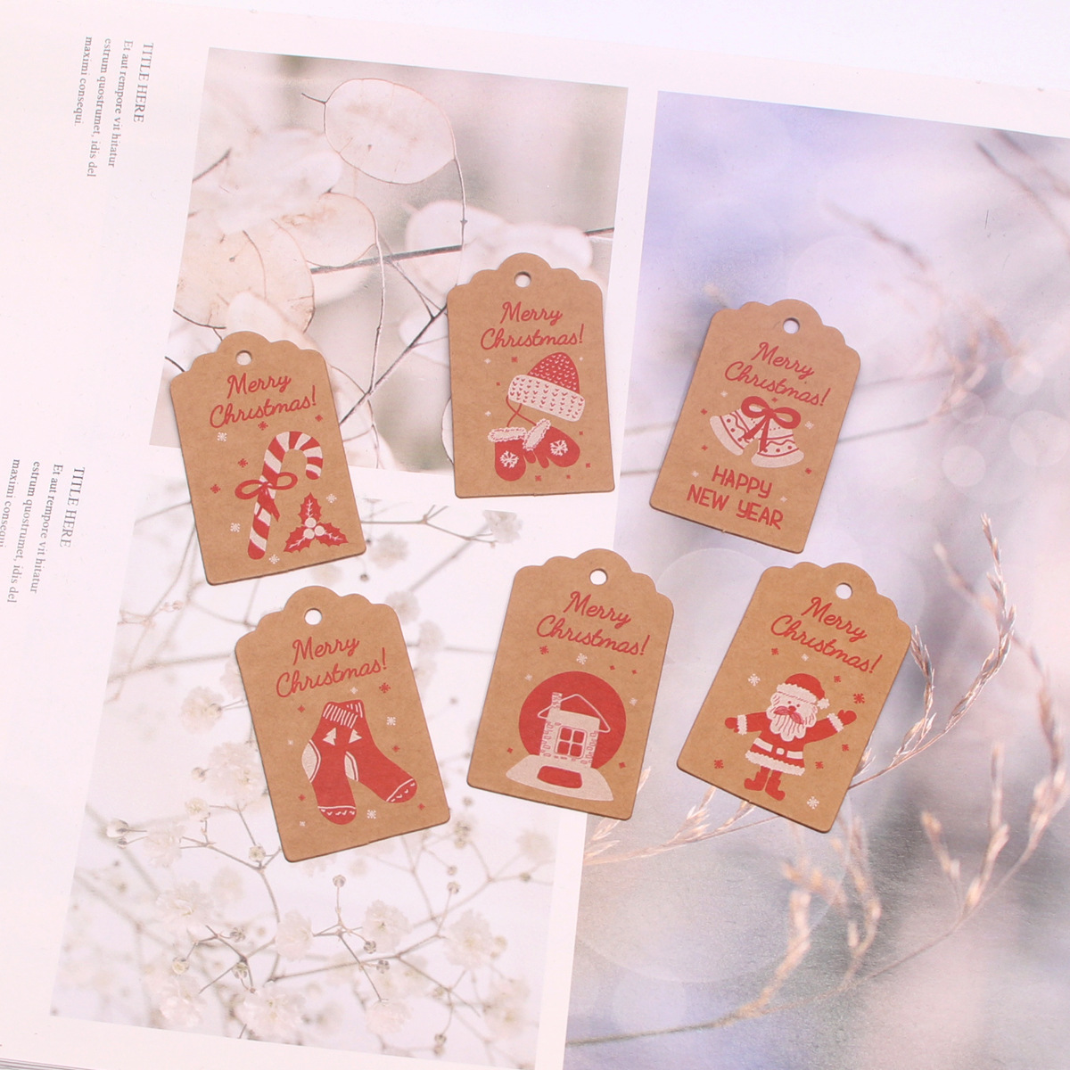 70g Weight Earring Card Jewelry Making Type Jewelry Packaging Cards Classification 100 PCS/Package Quantity Christmas Festival Letter Pattern Cute, Simple Style Style 100 PCS/Package Cute Simple Style Christmas Letter Jewelry Packaging Cards 3