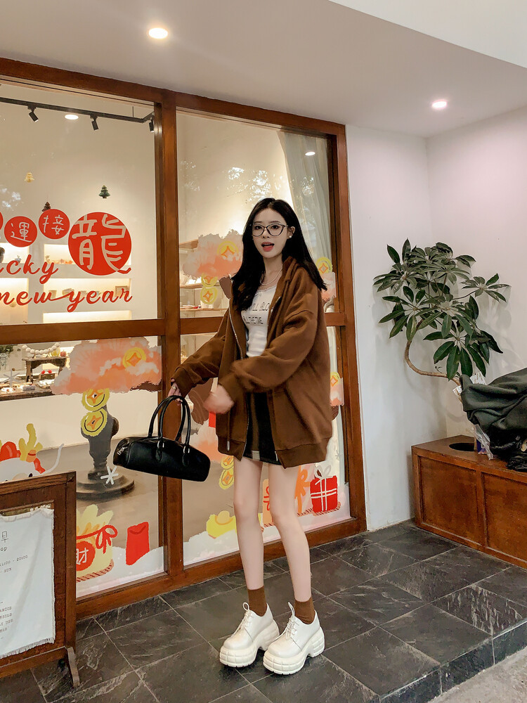 Giày lười nữ da bò phối dây buộc chéo đế xuồng platform phong cách Anh quốc — Màu Đen Hạt mở viền, Màu đen da bò mờ, Màu trắng chi tiết 5