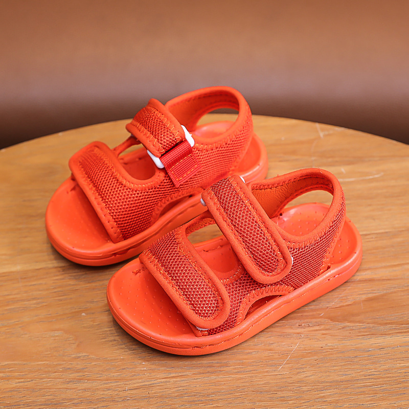 Sandalias de Playa para Niños y Niñas, Estilo Verano 2025, con Velcro Ajustable, Suela Suave Antideslizante