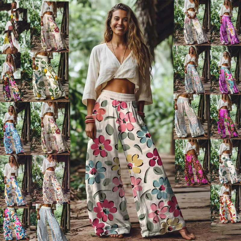 European and American cross-border bohemian print, loose-fitting, casual long pants, available on Amazon European and American cross-border bohemian print, loose-fitting, casual long pants, available on Amazon
