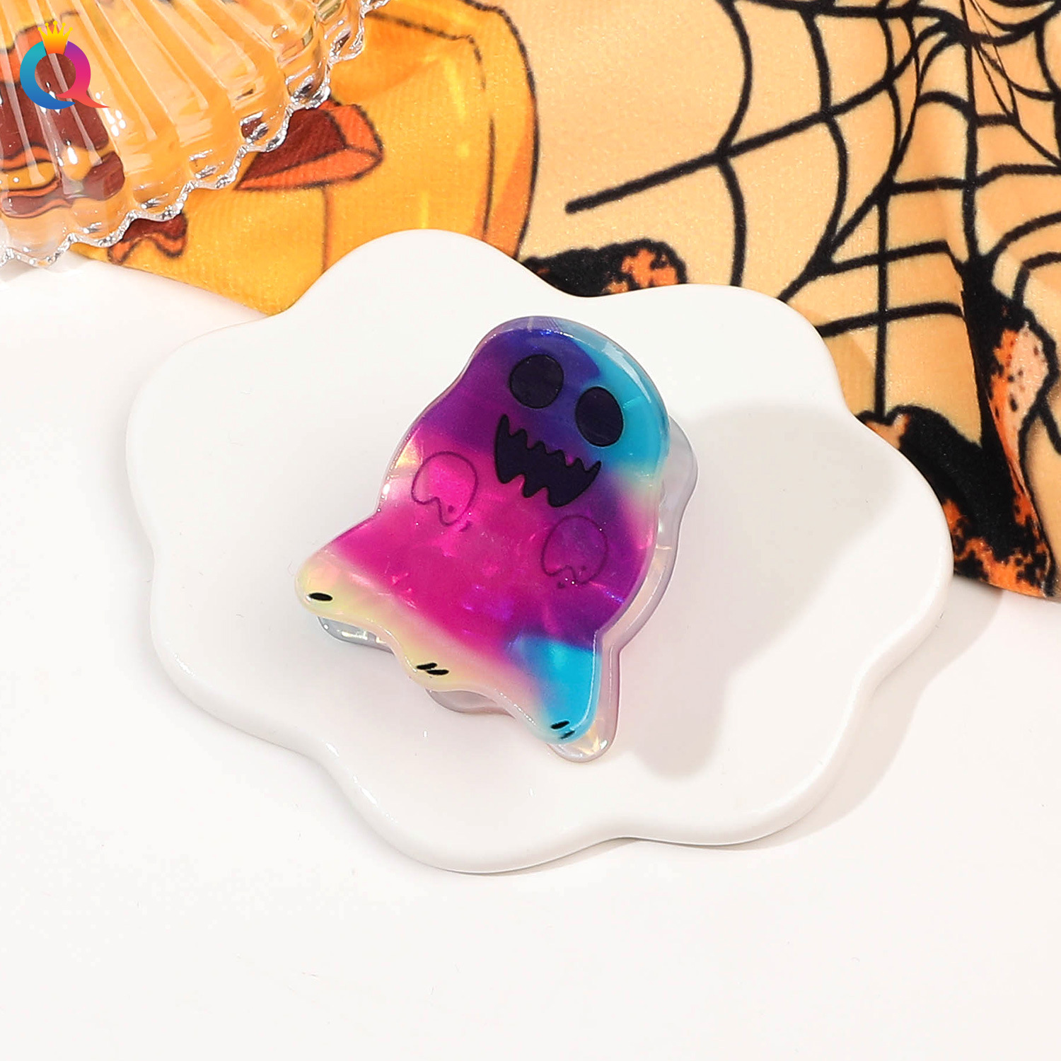 21g Weight Hair Claws Hair Accessories Type 1 Piece Quantity Holiday, Festival Occasion Arylic Material Halloween Festival ghost Pattern Women's Gender Cute Style Halloween Cute Women's Ghost Arylic Hair Claws 8