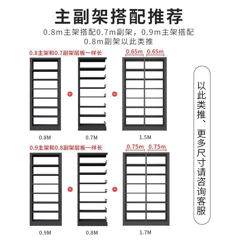 Yuzheng 家庭用本棚 2.2 メートル 7 層ホームライブラリ本棚床置き多層スチール学生子供用本棚|undefined