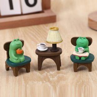 Rocking Chair Frog Healing Ornaments Office Computer Workstation Book Desktop Decoration Goodies Japanese Style Decompression Small Gifts