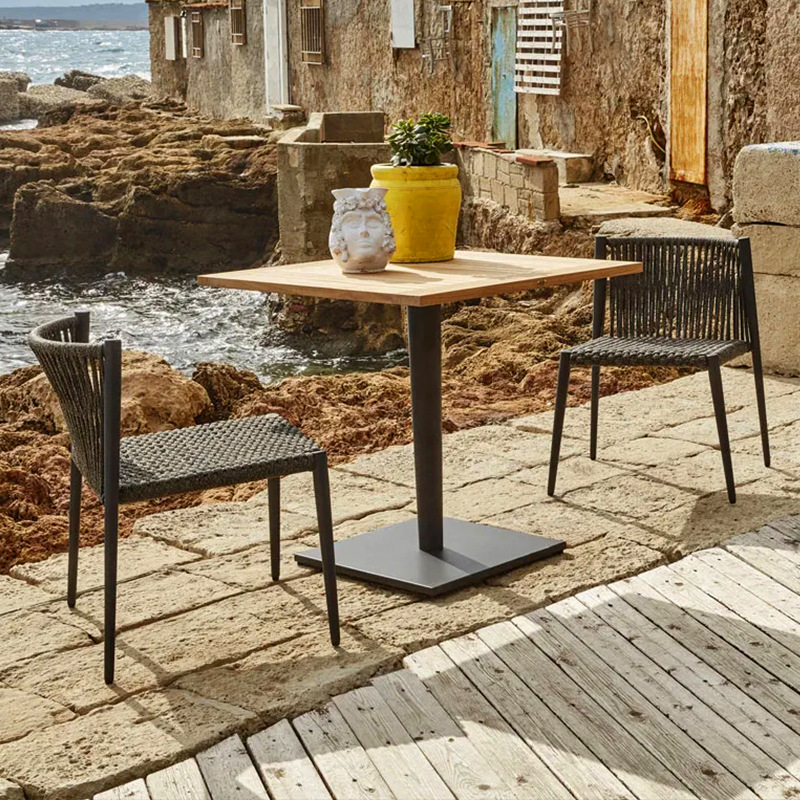 Mesas y sillas para exteriores, balcón con patio, protección solar, impermeable, juego de sillas de ratán para ocio, terraza de jardín al aire libre, ratán de aleación de aluminio. image 3