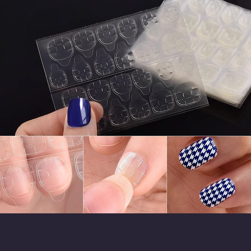 Free Shipping/Nail Art Stickers C1P30 - Easy-To-Use Double-Sided Transparent Jelly Adhesive Backing Fake Nails