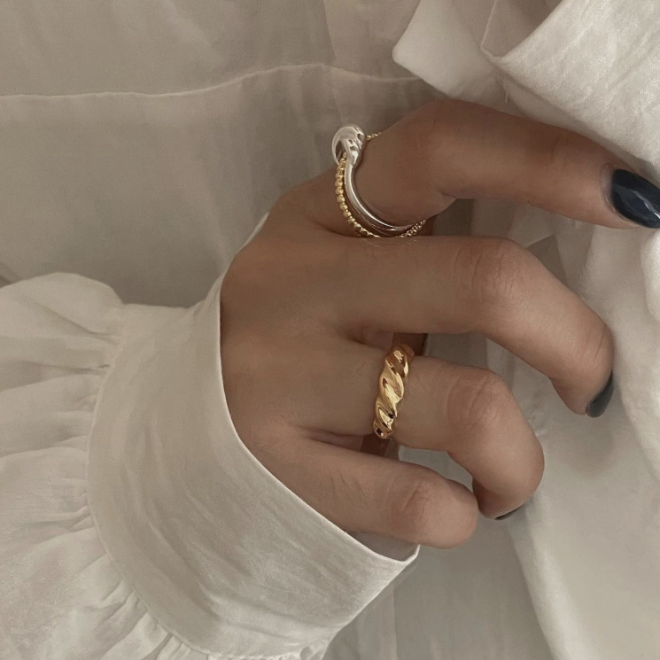 1 Piece Quantity Street Occasion 925 Sterling Silver Material 925 Sterling Silver Geometric Open Rings