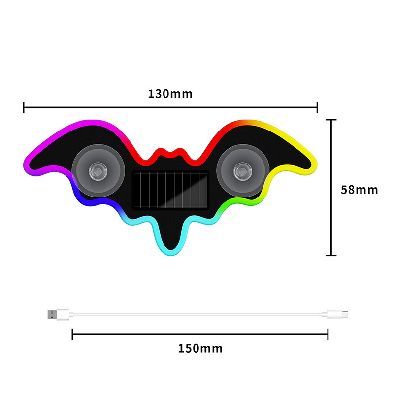 Auto solar sin cable LED ventana triangular bat luz inalámbrica luminiscente de neón C-pilar ventana luz de atmósfera