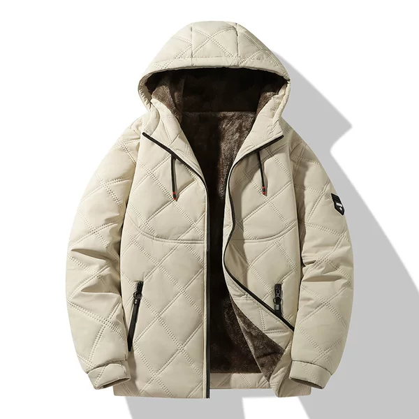 818 style cotton-padded jacket with fleece lining, hooded, thickened for winter, plus-size, loose-fitting, fashionable and casual, warm cotton coat for men