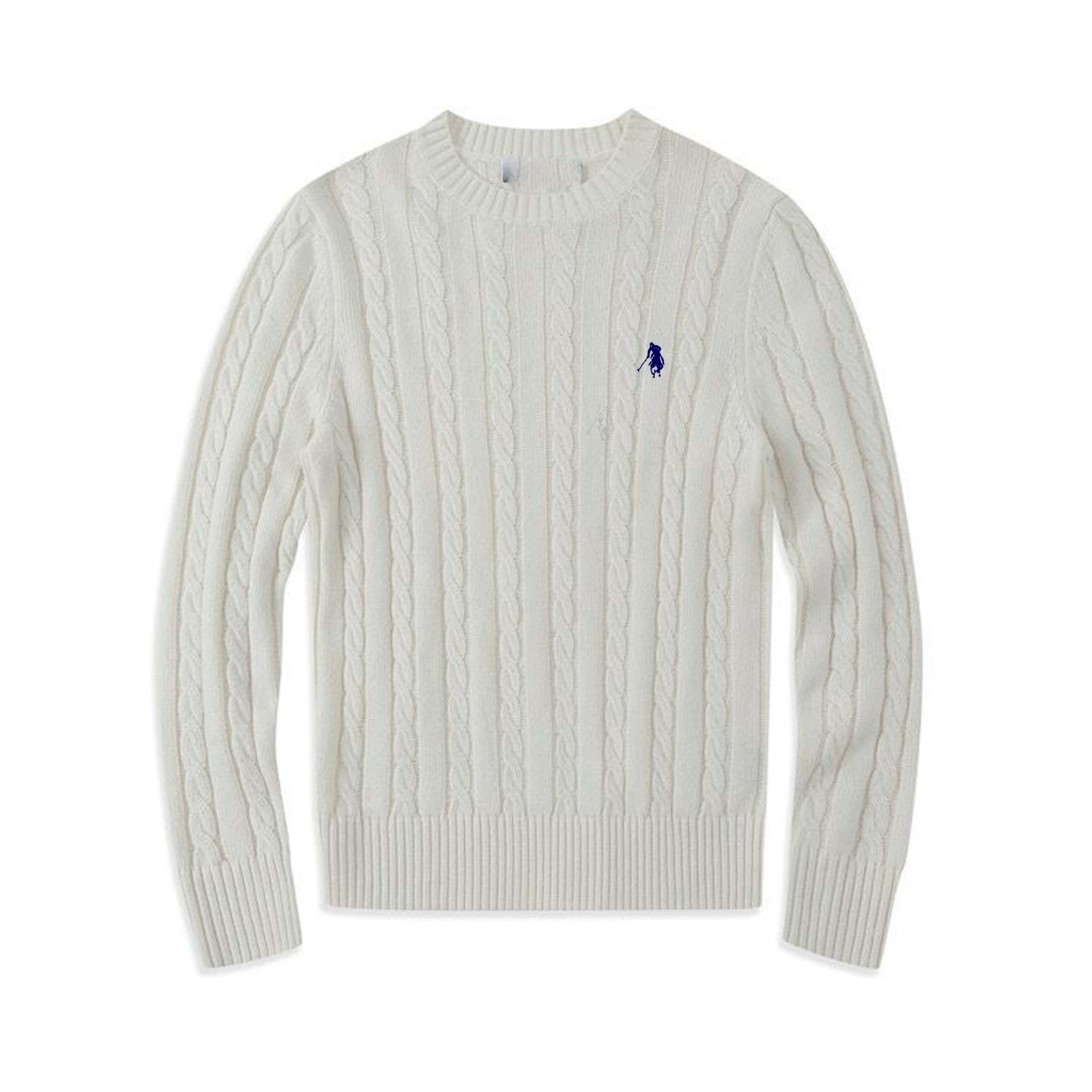 Мужской свитер крупной вязки с круглым вырезом на осень и зиму, деловой повседневный поло из смесовой шерсти с логотипом пони, парный трикотаж