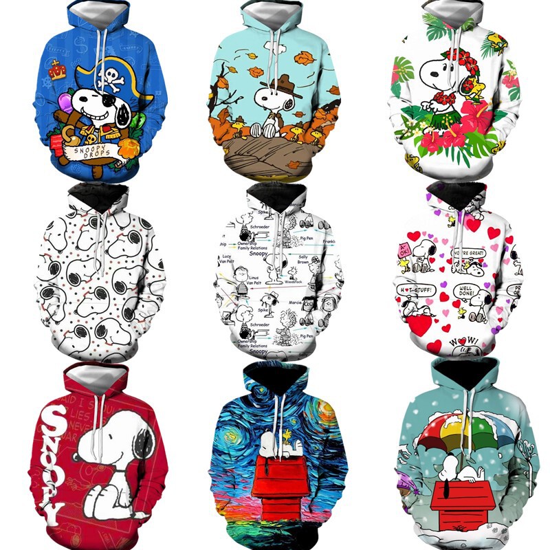 European and American cute cartoon Snoopy Snoopy cos sweater 3D digital printing hooded clothing factory direct delivery European and American cute cartoon Snoopy Snoopy cos sweater 3D digital printing hooded clothing factory direct delivery