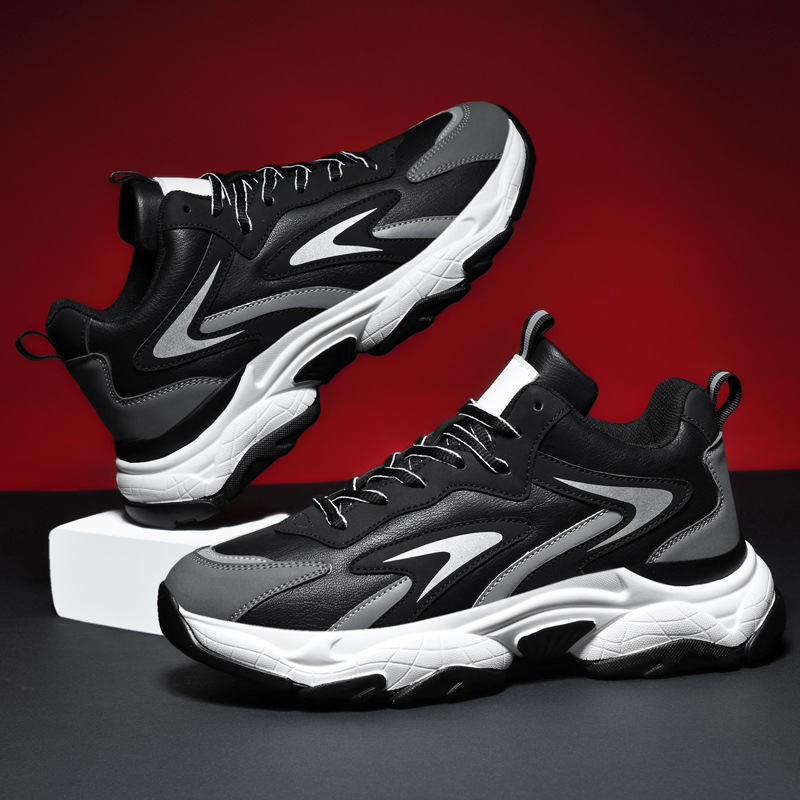 2025 otoño y invierno zapatos calientes de hombre de tamaño grande, zapatos de padres adolescentes, zapatos de algodón antideslizante de suela gruesa, zapatos deportivos de alto nivel para estudiantes