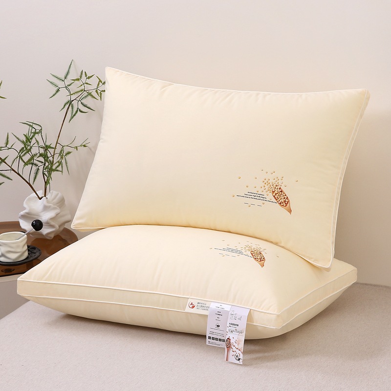 Algodón 60 piezas fibra de soja ultra-fino pluma terciopelo almohada núcleo vivo popular almohada núcleo solo paquete un par de fibra almohada