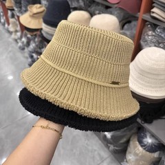 百搭春秋款小众毛边显瘦减龄渔夫帽子女针织百搭个性网红盆帽时尚