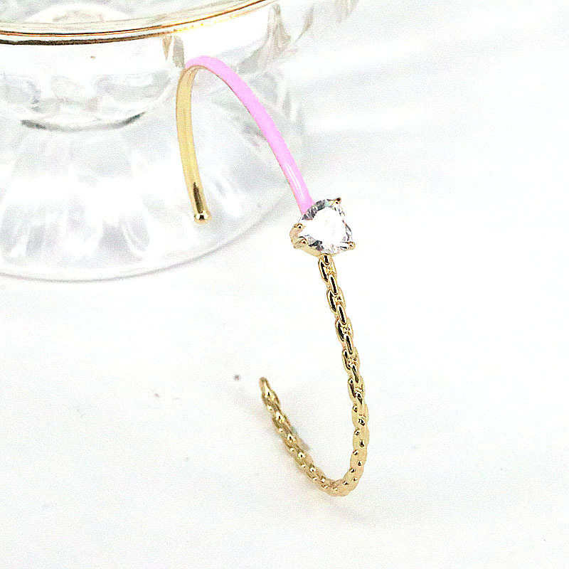 Fashion Geometric Copper Stoving Varnish Gold Plated Zircon Bangle