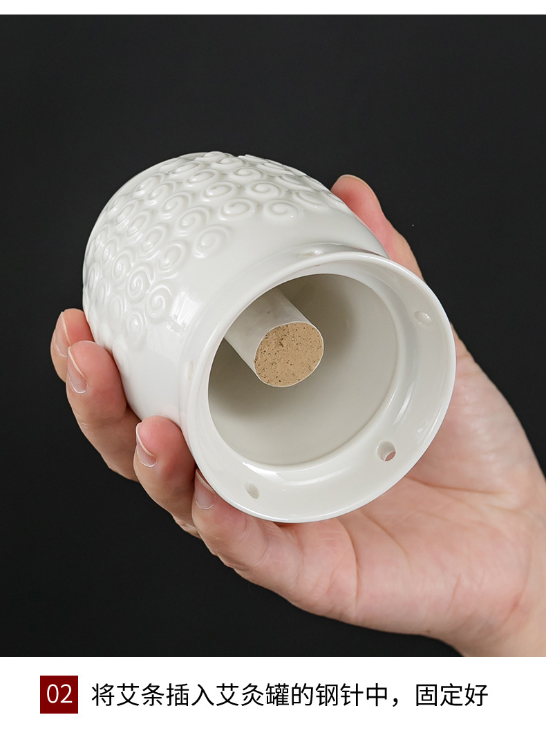 Aizhongtang Moxibustion Jar Multi-Function Gua Sha Cup Handheld Heat Therapy Tool for Home and Spa Use key features