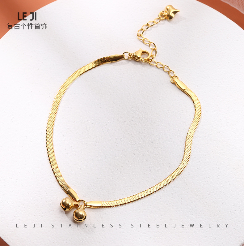 JL-0115: Campana Cadena de hueso de serpiente elegante de oro