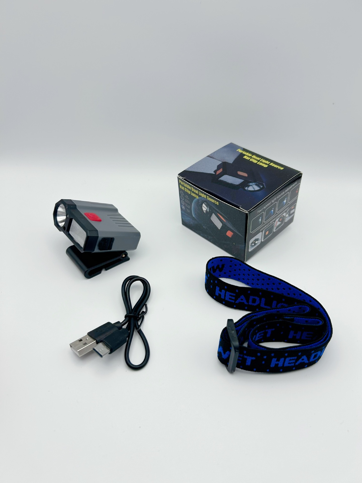 Faros de pesca, luces de inducción con clip, luces LED de ala con sombrero de luz brillante, súper espera, pesca nocturna, larga duración de la batería, recargable