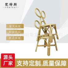 自然主义家具天然藤制小孩弓椅 婴儿可爱的餐椅批发