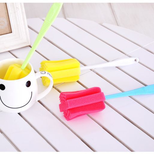 Directa de fábrica esponja Copa cepillo esponja botella de alimentación cepillo sin embalaje Copa cepillo Yiwu puerta a puerta entrega