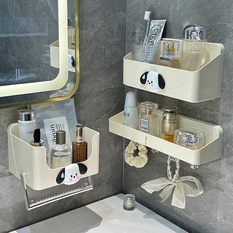 Bathroom cosmetics storage rack wall-mounted toilet bathroom sink wall punch-free storage rack