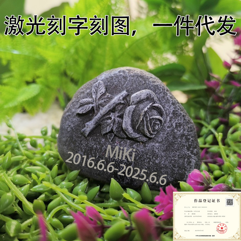 跨境石头猫狗摆件创意树脂宠物墓碑纪念碑花园庭院动物雕塑装饰