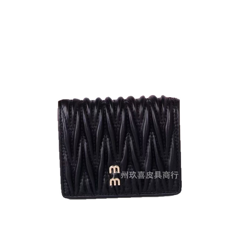 高品質の既製の女性の財布ファッションプリーツシープスキンカードバッグ甘い美少女大容量小銭入れ卸売|undefined