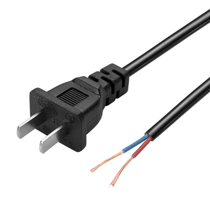 纯铜电源线国标两芯0.3/0.5/0.75平方两扁插电器连接线带插头裸线