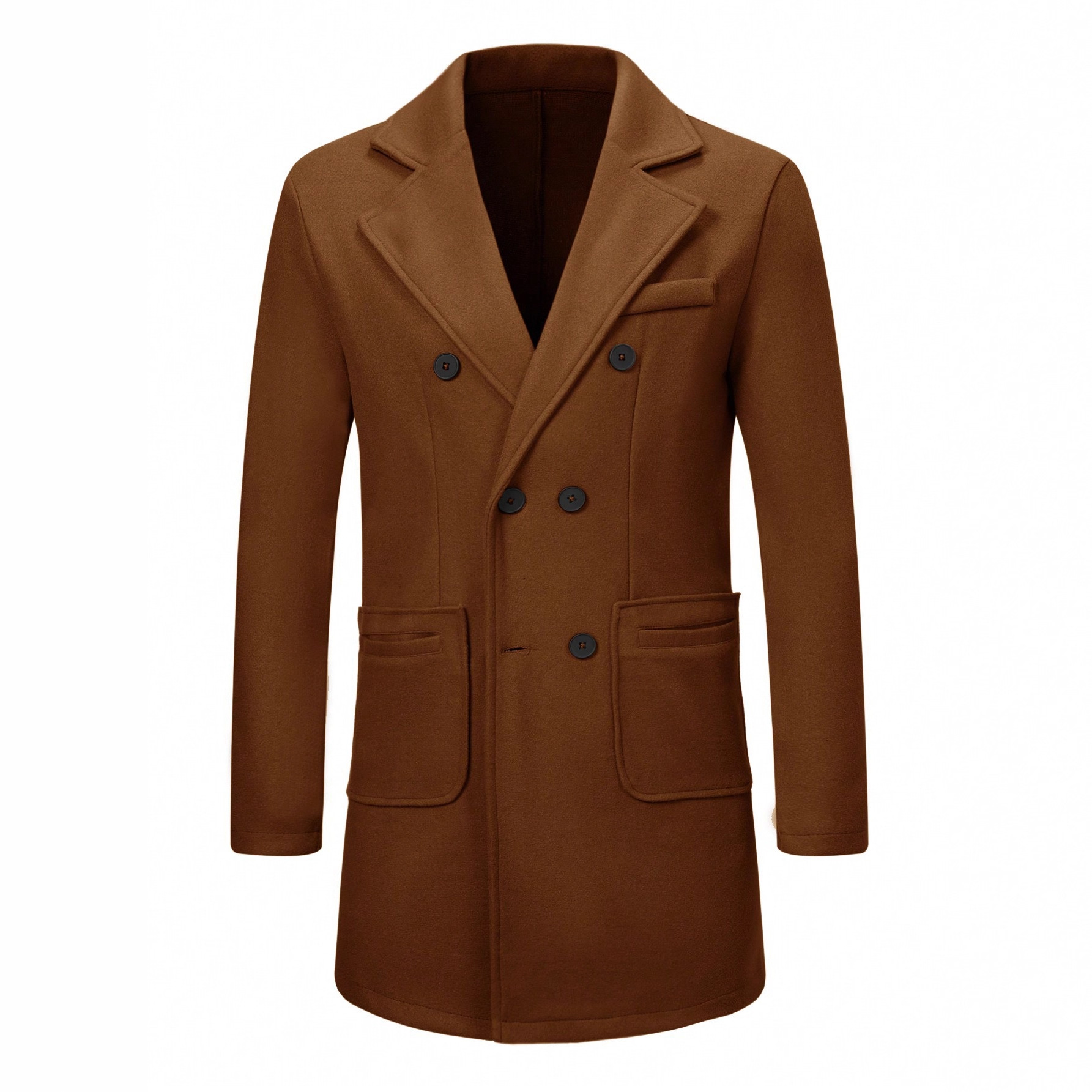 Herfst/winter 2025 Internationale handelscollectie, grensoverschrijdende Europese en Amerikaanse wollen herenoverjas, casual trenchcoat 026_voghion.com