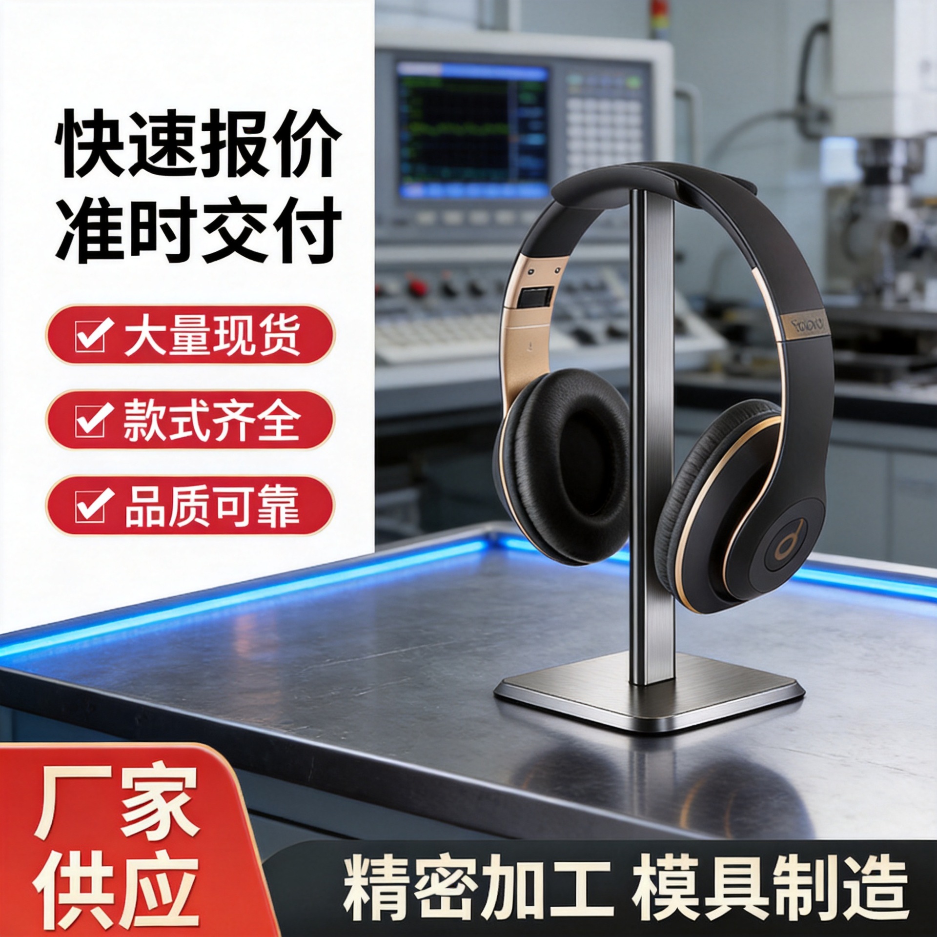 铝合金耳机支架现货头戴式耳机挂架游戏桌面耳机架家用耳机支架