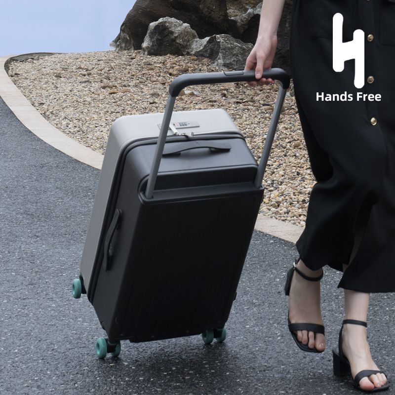 Wide Trolley Double Color Matching Suitcase Marble Bearing Wheel Contrasting Color Trolley Case Strong Double Layer Explosion-Proof Zipper Suitcase