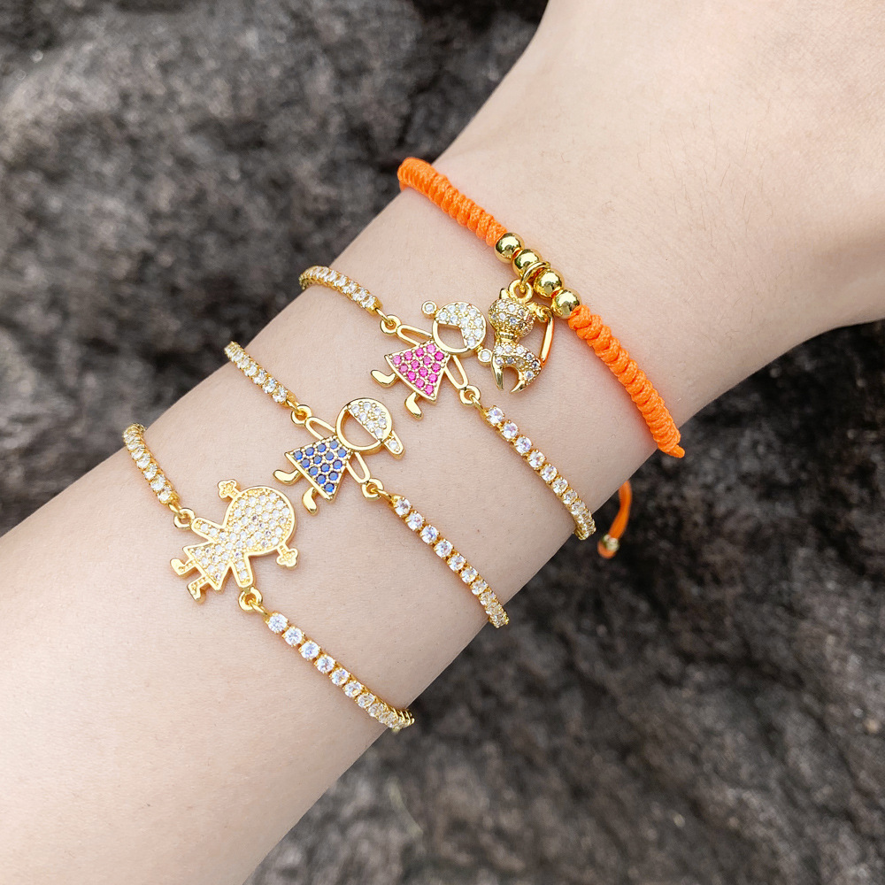 European and American Fashion Retro Couple Zircon Bracelet Ins Style Simple and Cute Boy and Girl Bracelet Wholesale Brh34