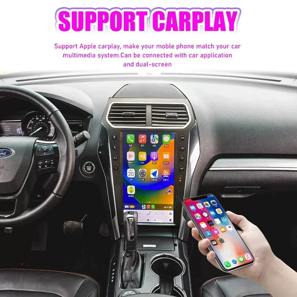 Подобренный 14,4-дюймовый навигатор all-in-one восьмиядерный CarPlay для Ford Explorer 11-19 с поддержкой Android навигации