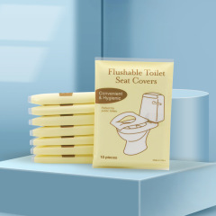 国境を越えた貿易工場英語中性包装使い捨てトイレパッド 10 枚可溶性水木材パルプ紙トイレットペーパー